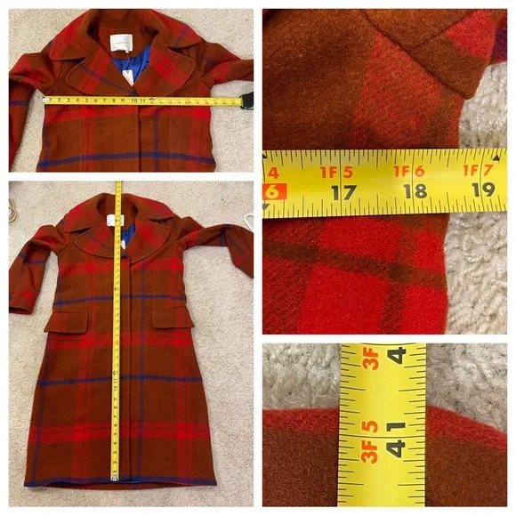 NWT! Anthropologie Plaid Jasper Coat